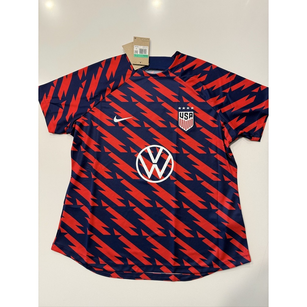 Nike USWNT 2023 Strike Drill Pre-Match Top Women's XL Navy Red Soccer Jersey